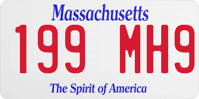 MA license plate 199MH9