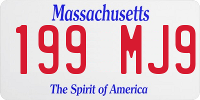 MA license plate 199MJ9
