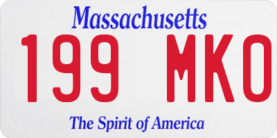 MA license plate 199MK0