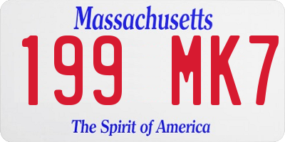 MA license plate 199MK7