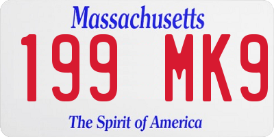 MA license plate 199MK9