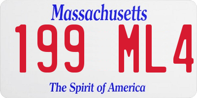 MA license plate 199ML4