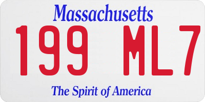 MA license plate 199ML7