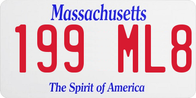 MA license plate 199ML8
