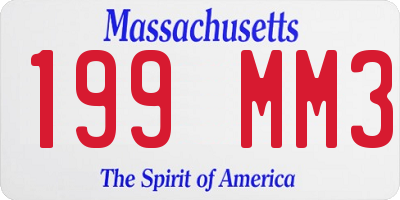 MA license plate 199MM3