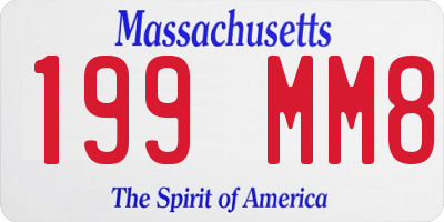 MA license plate 199MM8