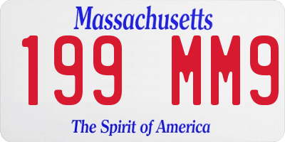 MA license plate 199MM9