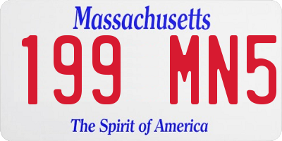 MA license plate 199MN5