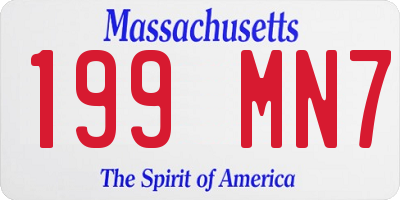 MA license plate 199MN7
