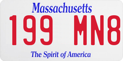 MA license plate 199MN8