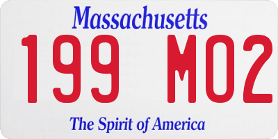 MA license plate 199MO2