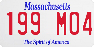 MA license plate 199MO4