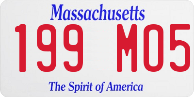 MA license plate 199MO5