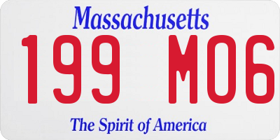 MA license plate 199MO6