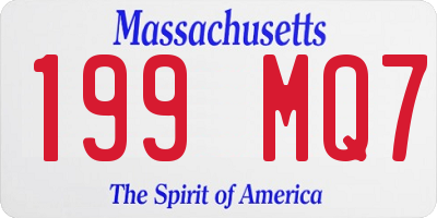 MA license plate 199MQ7