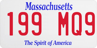 MA license plate 199MQ9