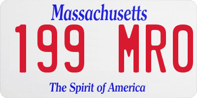 MA license plate 199MR0