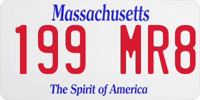 MA license plate 199MR8