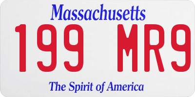MA license plate 199MR9