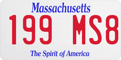 MA license plate 199MS8