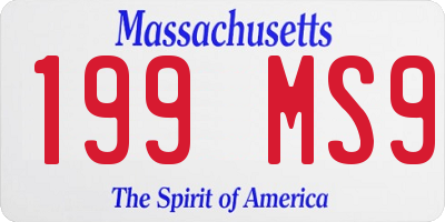 MA license plate 199MS9