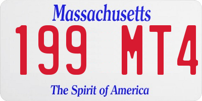 MA license plate 199MT4