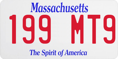 MA license plate 199MT9