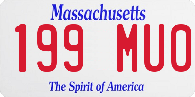 MA license plate 199MU0