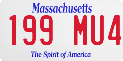 MA license plate 199MU4