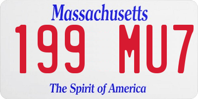 MA license plate 199MU7