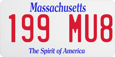 MA license plate 199MU8