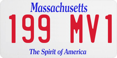 MA license plate 199MV1