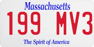 MA license plate 199MV3