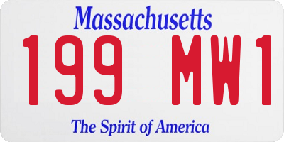 MA license plate 199MW1