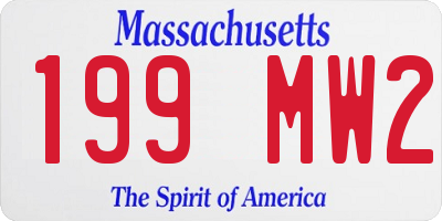 MA license plate 199MW2