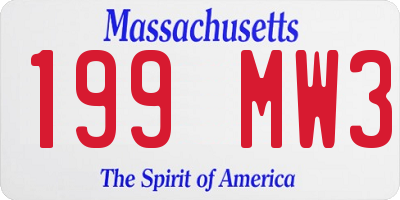 MA license plate 199MW3