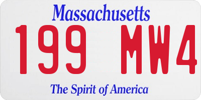 MA license plate 199MW4
