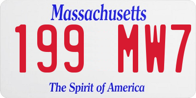 MA license plate 199MW7