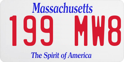 MA license plate 199MW8
