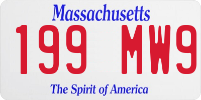 MA license plate 199MW9
