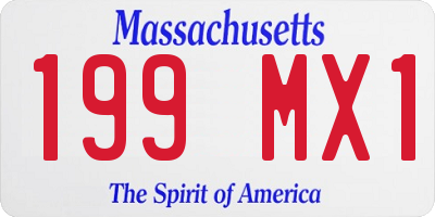 MA license plate 199MX1