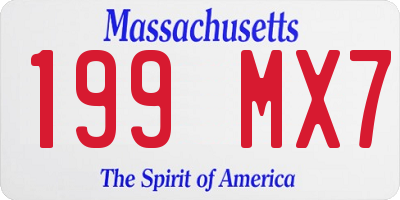 MA license plate 199MX7