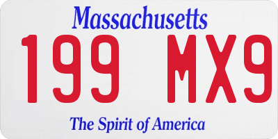 MA license plate 199MX9
