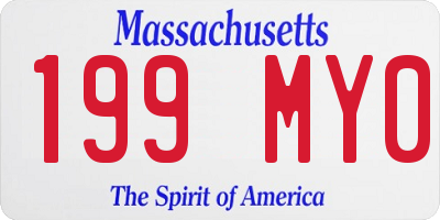 MA license plate 199MY0