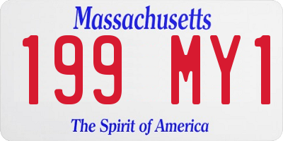 MA license plate 199MY1