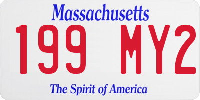 MA license plate 199MY2