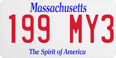 MA license plate 199MY3