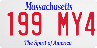 MA license plate 199MY4