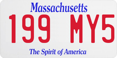 MA license plate 199MY5