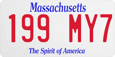 MA license plate 199MY7